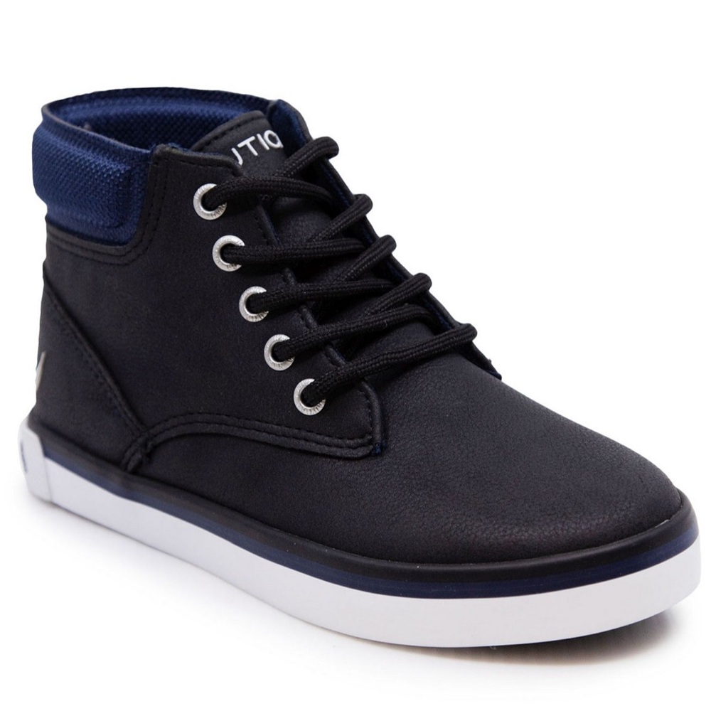 New! NAUTICA Big Boys High-top Sneaker with Padded Collar in Navy Blue